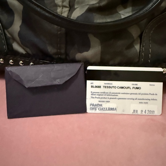 Authentic PRADA Black and Gray Camouflage Handbag and Crossbody - Picture 3 of 16